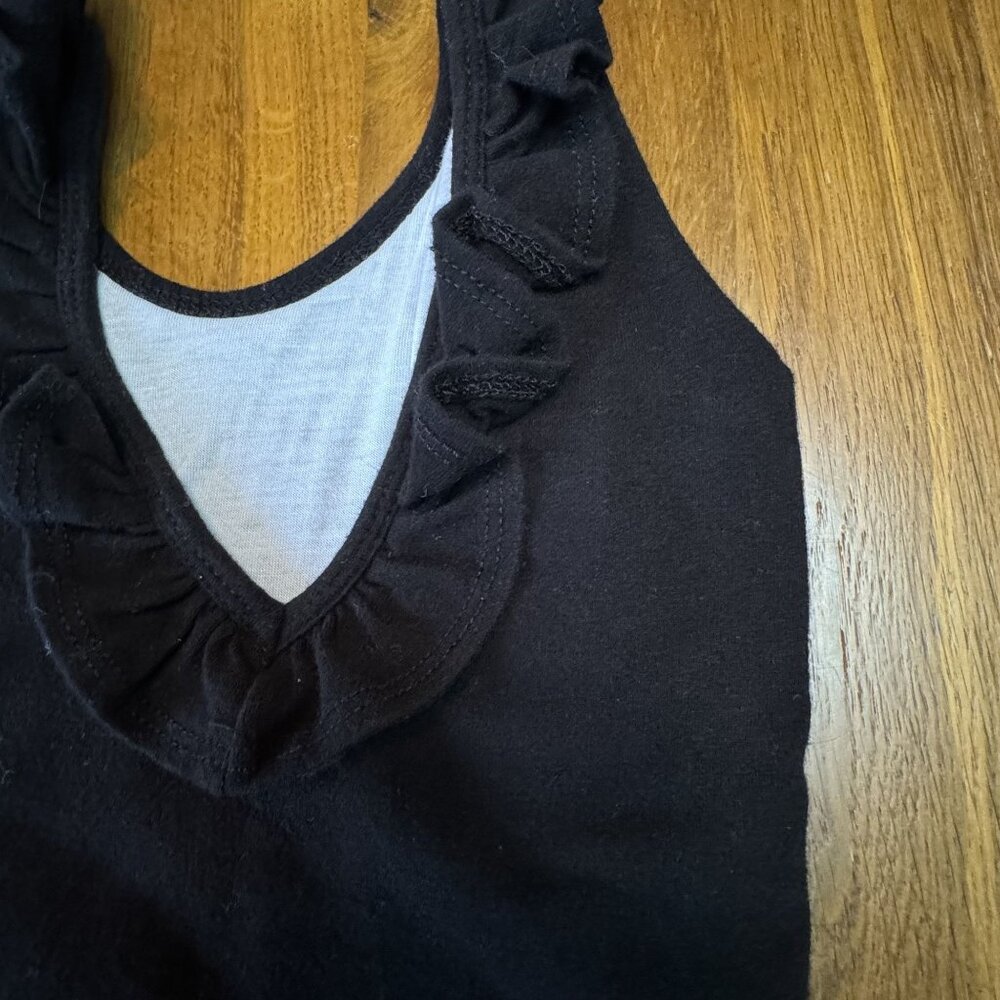 REMIE GIRL Black Leotard Girls 4 4T Ruffle Tank Cotton Leo Girl Lined Solid - Picture 5 of 7